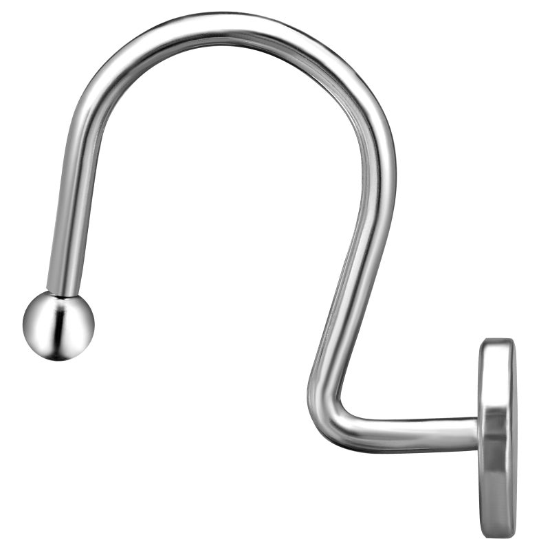 ZESLMG Shower Curtain Hooks, Chrome Shower Curtain Rings Rustproof Metal Round Decorative Shower Hooks Rings for Bathroom Shower Rods Curtains, Set of 12 Heavy Duty Solid Hooks - Image 5